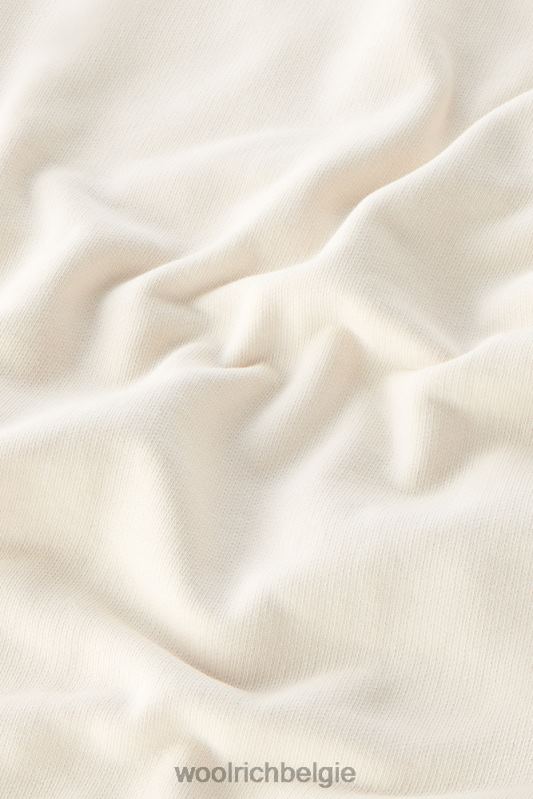 Varsity-ronde hals van kledinggeverfd puur katoenfleece Woolrich Heren 8TTN0503 melkachtige crème kleding