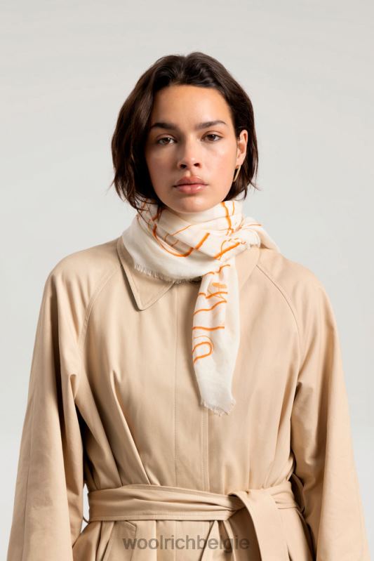 Vierkante sjaal van modalwolmix-danielle cathari Woolrich vrouwen 8TTN0148 zeezout accessoires