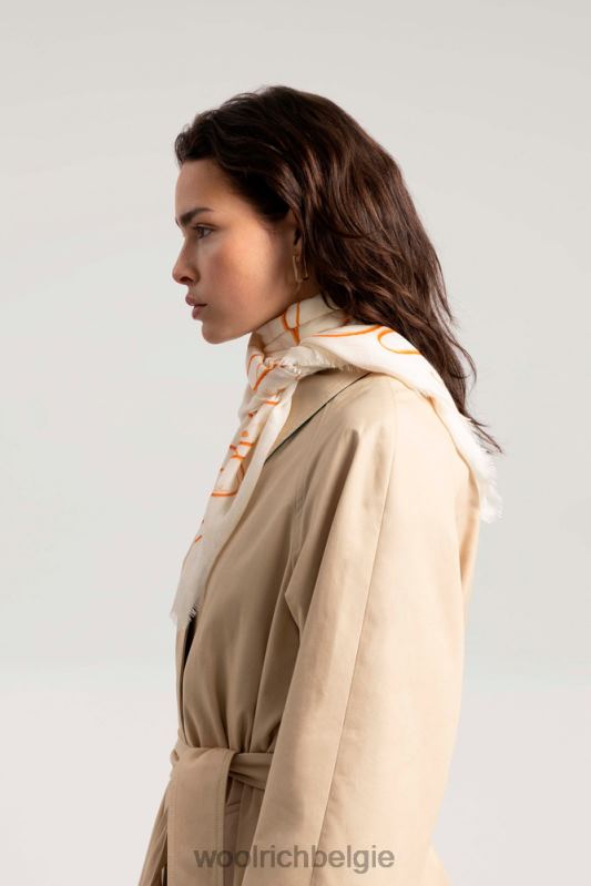 Vierkante sjaal van modalwolmix-danielle cathari Woolrich vrouwen 8TTN0148 zeezout accessoires