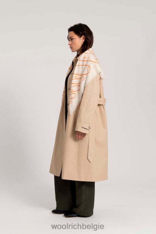 Vierkante sjaal van modalwolmix-danielle cathari Woolrich vrouwen 8TTN0148 zeezout accessoires