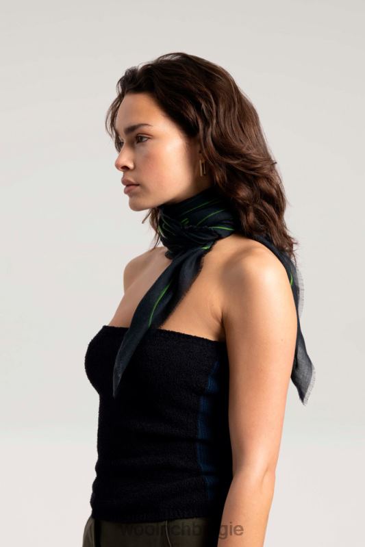 Vierkante sjaal van modalwolmix-danielle cathari Woolrich vrouwen 8TTN0155 zwart accessoires