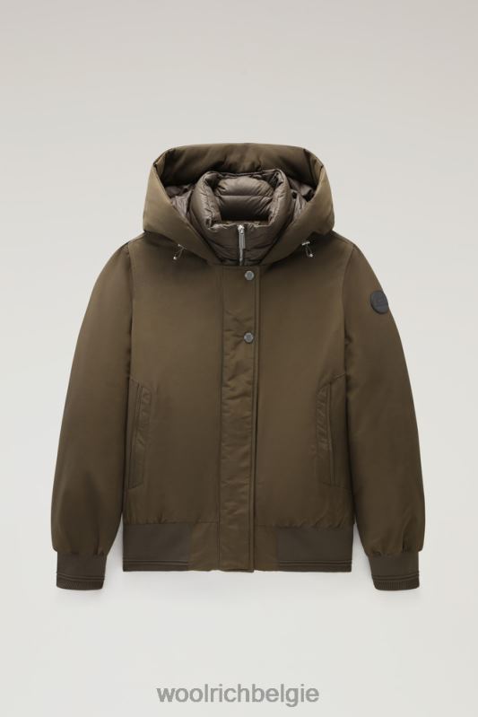 Weoka-bomberjack van zachte poefstof Woolrich vrouwen 8TTN0252 donkergroen kleding