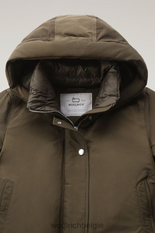 Weoka-bomberjack van zachte poefstof Woolrich vrouwen 8TTN0252 donkergroen kleding