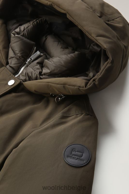Weoka-bomberjack van zachte poefstof Woolrich vrouwen 8TTN0252 donkergroen kleding