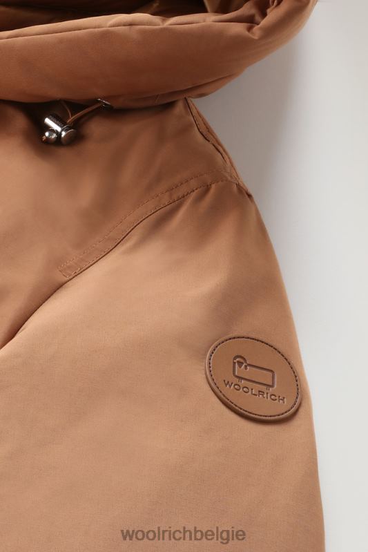 Weoka-bomberjack van zachte poefstof Woolrich vrouwen 8TTN0284 donkere kameel kleding