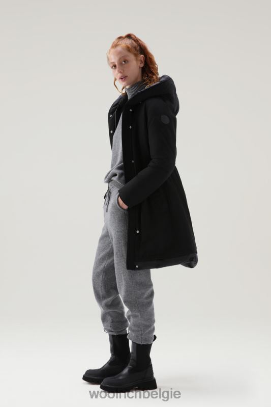 Weoka-parka van zachte ottoman-stof Woolrich vrouwen 8TTN0245 zwart kleding