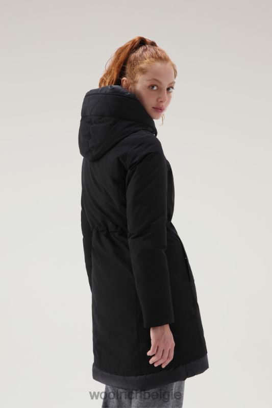 Weoka-parka van zachte ottoman-stof Woolrich vrouwen 8TTN0245 zwart kleding