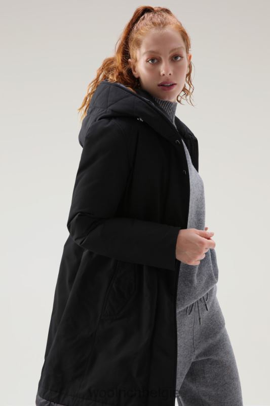 Weoka-parka van zachte ottoman-stof Woolrich vrouwen 8TTN0245 zwart kleding