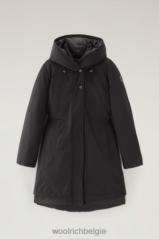 Weoka-parka van zachte ottoman-stof Woolrich vrouwen 8TTN0245 zwart kleding