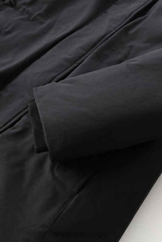 Weoka-parka van zachte ottoman-stof Woolrich vrouwen 8TTN0245 zwart kleding