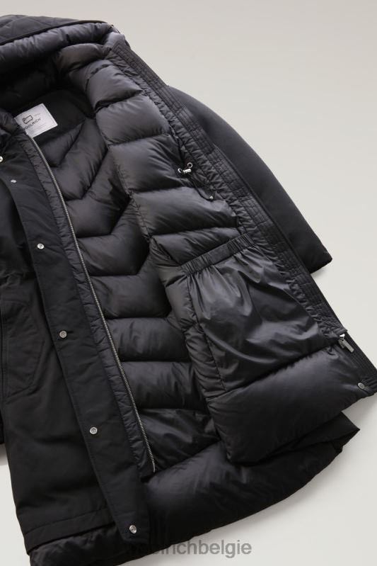 Weoka-parka van zachte ottoman-stof Woolrich vrouwen 8TTN0245 zwart kleding