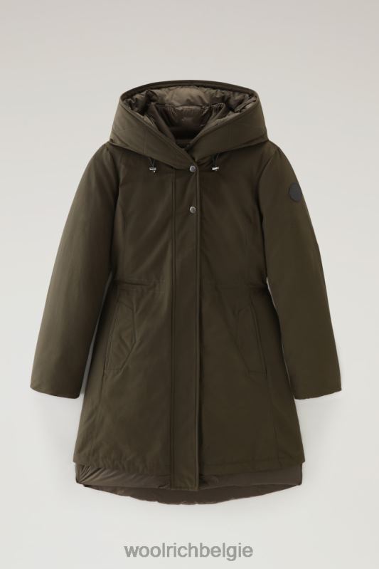 Weoka-parka van zachte ottoman-stof Woolrich vrouwen 8TTN0281 donkergroen kleding