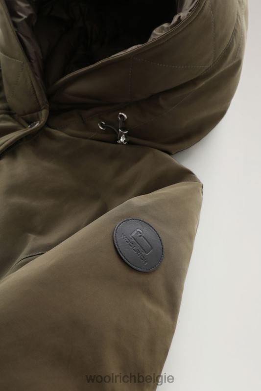 Weoka-parka van zachte ottoman-stof Woolrich vrouwen 8TTN0281 donkergroen kleding