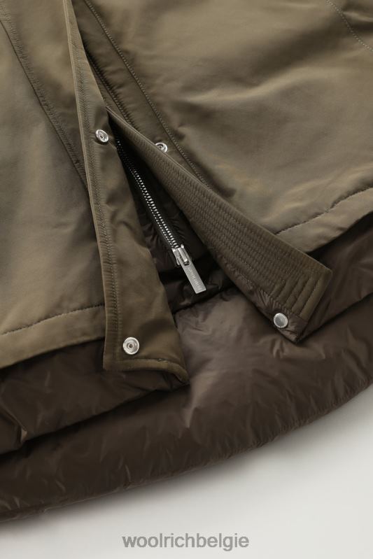 Weoka-parka van zachte ottoman-stof Woolrich vrouwen 8TTN0281 donkergroen kleding