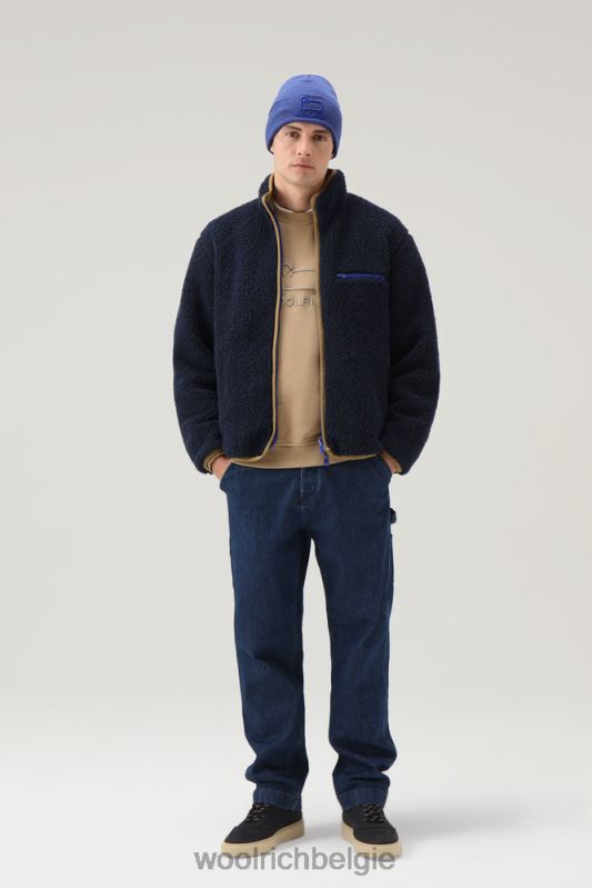 Werkjeans van katoen Woolrich Heren 8TTN0671 blauwe steen kleding