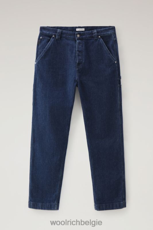 Werkjeans van katoen Woolrich Heren 8TTN0671 blauwe steen kleding