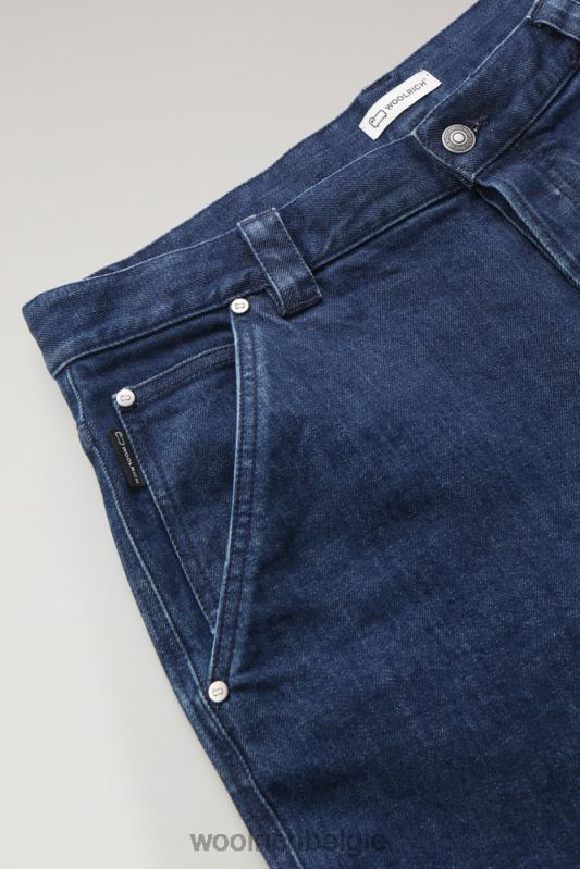 Werkjeans van katoen Woolrich Heren 8TTN0671 blauwe steen kleding