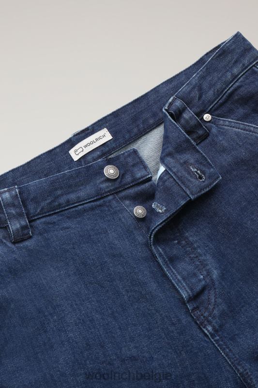 Werkjeans van katoen Woolrich Heren 8TTN0671 blauwe steen kleding