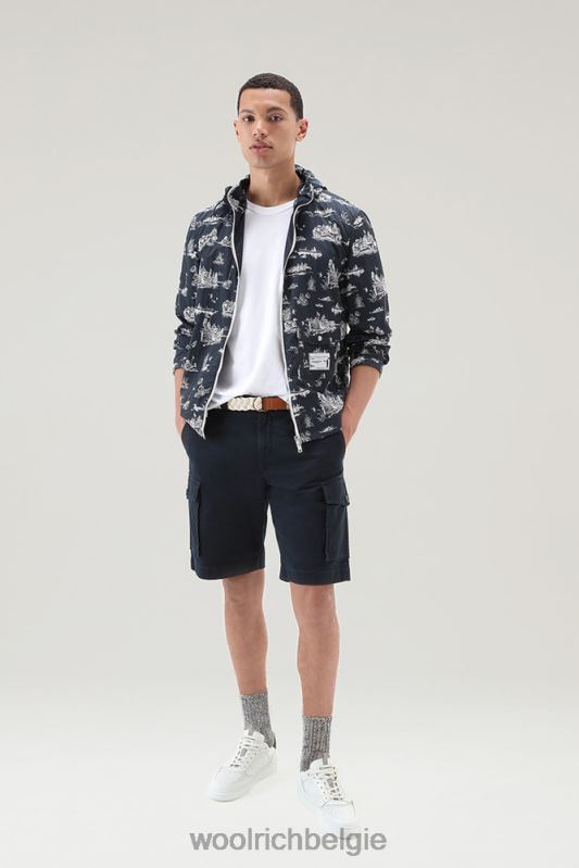 Zavikon jack met capuchon van ripstop crinkle nylon Woolrich Heren 8TTN0493 Melton blauw kleding