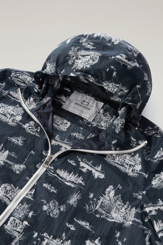Zavikon jack met capuchon van ripstop crinkle nylon Woolrich Heren 8TTN0493 Melton blauw kleding