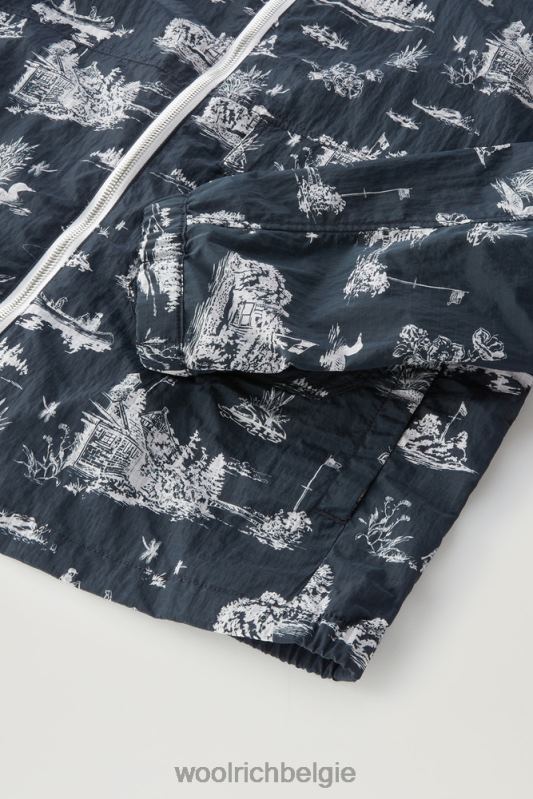 Zavikon jack met capuchon van ripstop crinkle nylon Woolrich Heren 8TTN0493 Melton blauw kleding