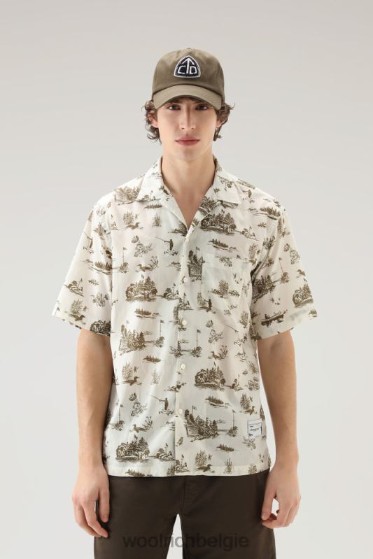 Zavikon-shirt met korte mouwen Woolrich Heren 8TTN0386 melkachtige crème kleding