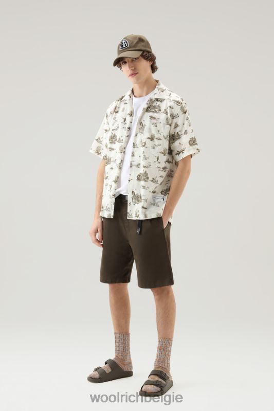 Zavikon-shirt met korte mouwen Woolrich Heren 8TTN0386 melkachtige crème kleding