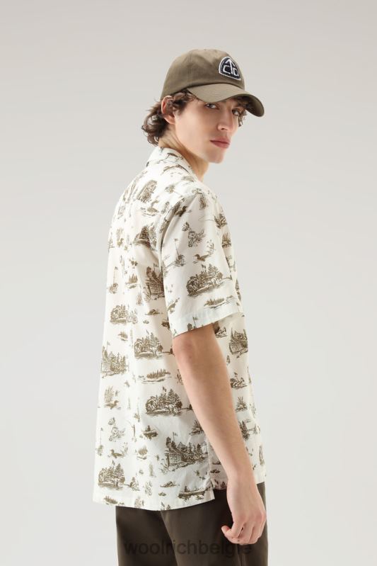 Zavikon-shirt met korte mouwen Woolrich Heren 8TTN0386 melkachtige crème kleding