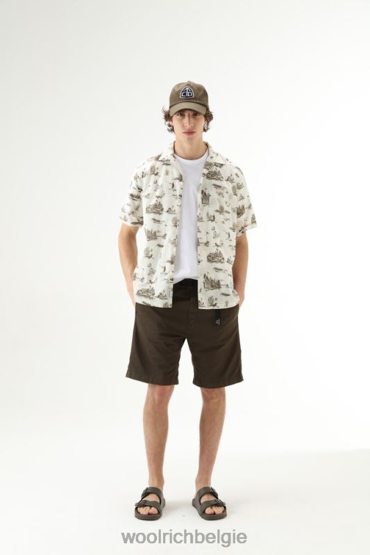 Zavikon-shirt met korte mouwen Woolrich Heren 8TTN0386 melkachtige crème kleding