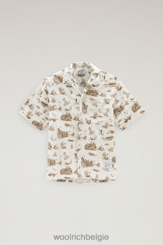 Zavikon-shirt met korte mouwen Woolrich Heren 8TTN0386 melkachtige crème kleding