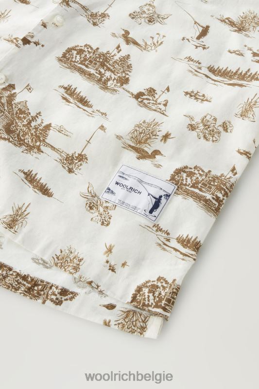 Zavikon-shirt met korte mouwen Woolrich Heren 8TTN0386 melkachtige crème kleding