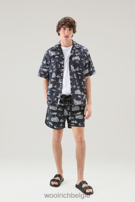 Zavikon-shirt met korte mouwen Woolrich Heren 8TTN0415 Melton blauw kleding