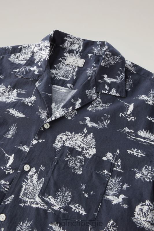 Zavikon-shirt met korte mouwen Woolrich Heren 8TTN0415 Melton blauw kleding