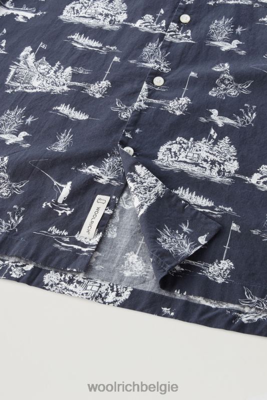 Zavikon-shirt met korte mouwen Woolrich Heren 8TTN0415 Melton blauw kleding