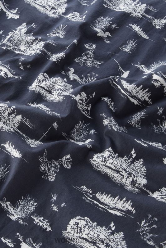 Zavikon-shirt met korte mouwen Woolrich Heren 8TTN0415 Melton blauw kleding