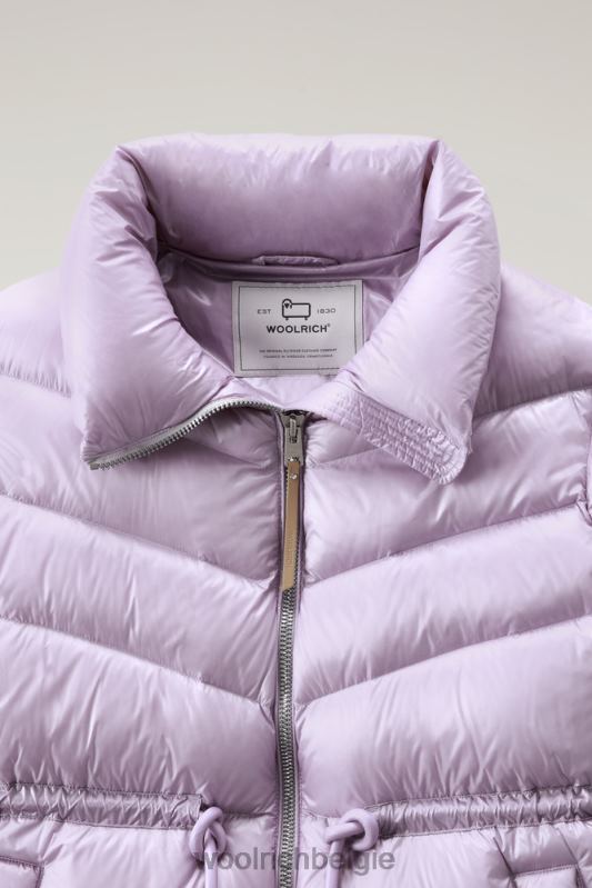 Zijdezacht donsjack van aliquippa met trekkoord in de taille Woolrich vrouwen 8TTN0315 lila dageraad kleding