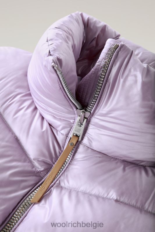 Zijdezacht donsjack van aliquippa met trekkoord in de taille Woolrich vrouwen 8TTN0315 lila dageraad kleding