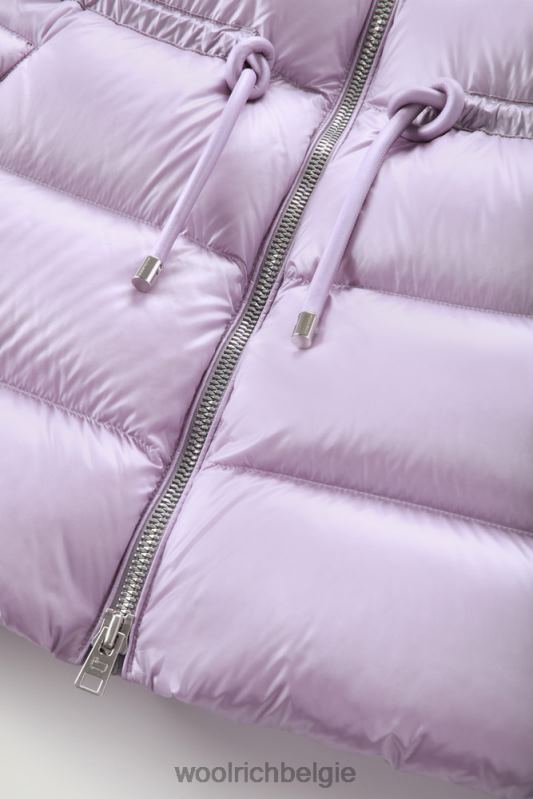 Zijdezacht donsjack van aliquippa met trekkoord in de taille Woolrich vrouwen 8TTN0315 lila dageraad kleding