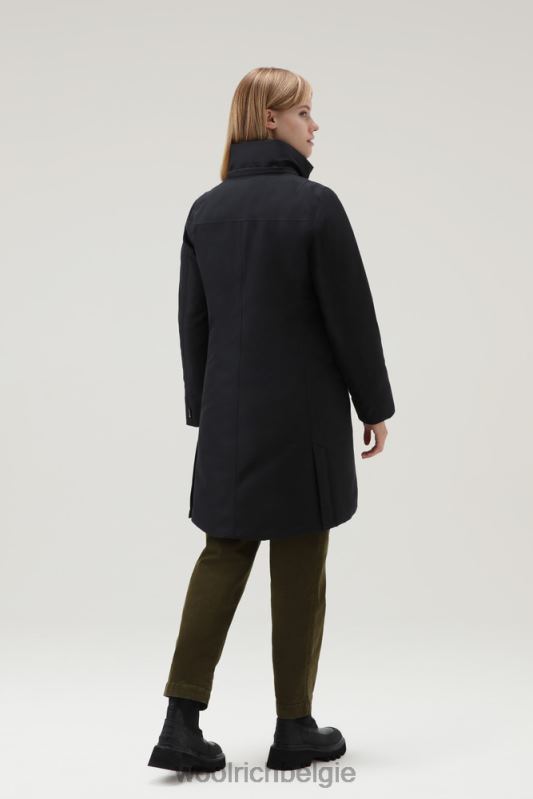 adirondack waterdichte parka van gore-tex met afneembare capuchon en bontafwerking Woolrich vrouwen 8TTN0302 uit zwart kleding