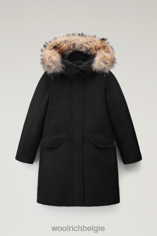 adirondack waterdichte parka van gore-tex met afneembare capuchon en bontafwerking Woolrich vrouwen 8TTN0302 uit zwart kleding
