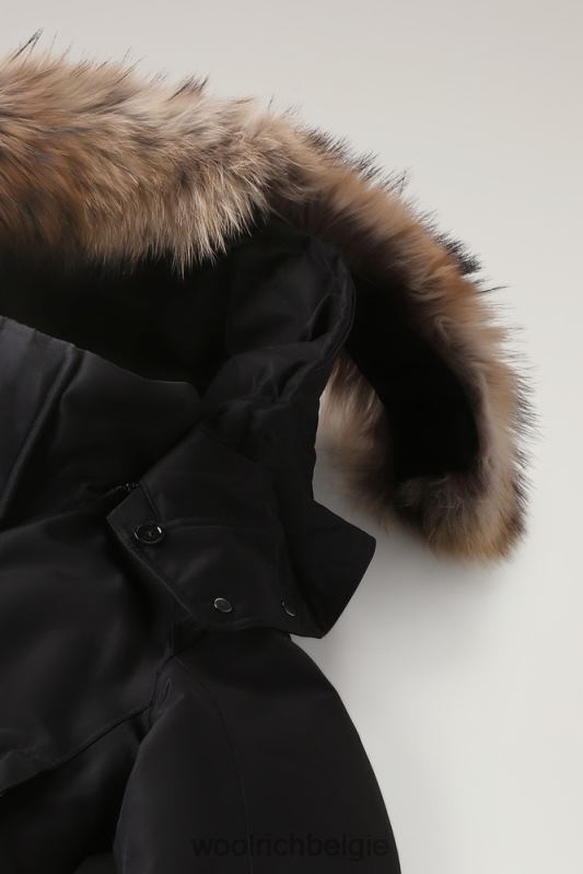 adirondack waterdichte parka van gore-tex met afneembare capuchon en bontafwerking Woolrich vrouwen 8TTN0302 uit zwart kleding