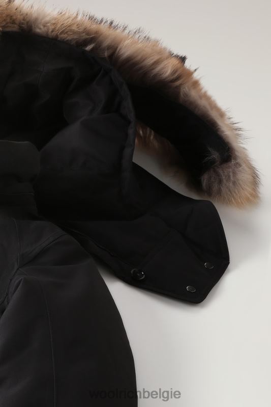 adirondack waterdichte parka van gore-tex met afneembare capuchon en bontafwerking Woolrich vrouwen 8TTN0302 uit zwart kleding
