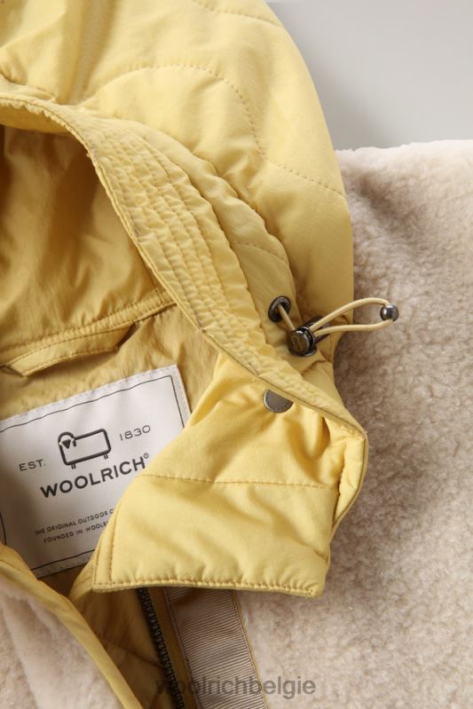 alba parka van gekreukeld nylon en sherpa Woolrich vrouwen 8TTN0318 oogst geel kleding