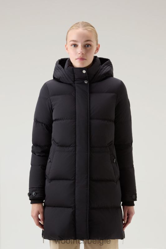 alsea donsjack met capuchon Woolrich vrouwen 8TTN0205 zwart kleding