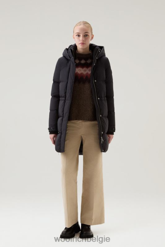 alsea donsjack met capuchon Woolrich vrouwen 8TTN0205 zwart kleding