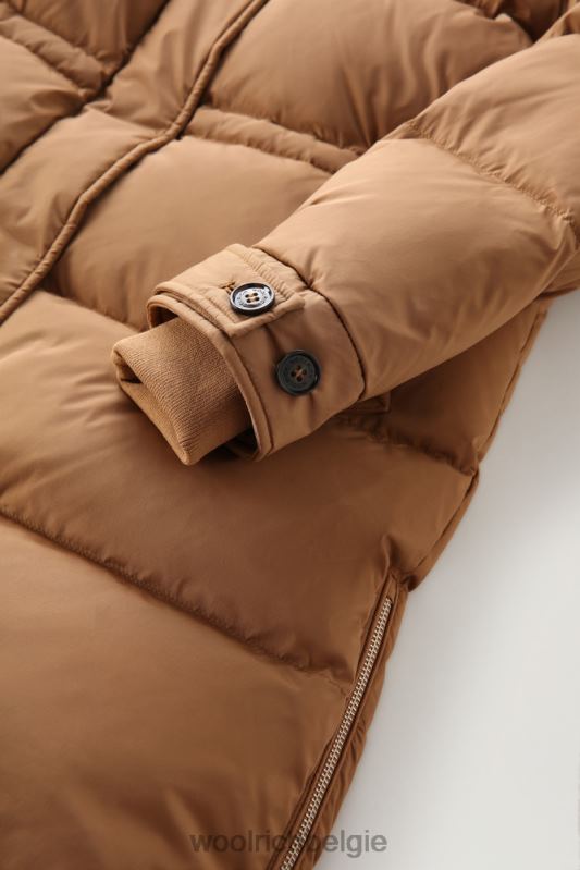 alsea donsjack met capuchon Woolrich vrouwen 8TTN0292 donkere kameel kleding