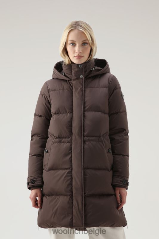 alsea donsjack met capuchon Woolrich vrouwen 8TTN0313 bodem bruin kleding