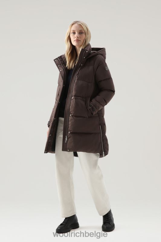 alsea donsjack met capuchon Woolrich vrouwen 8TTN0313 bodem bruin kleding