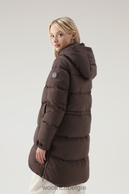 alsea donsjack met capuchon Woolrich vrouwen 8TTN0313 bodem bruin kleding