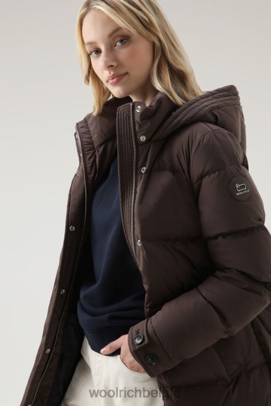 alsea donsjack met capuchon Woolrich vrouwen 8TTN0313 bodem bruin kleding